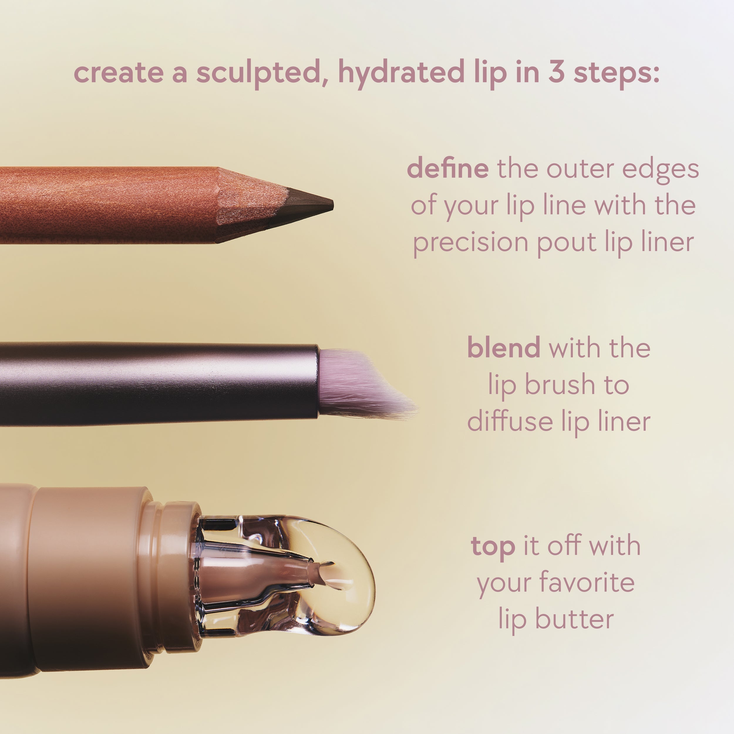 <Precision Pout Lip Liner & Lip Butter & Lip Brush Trio|KBUN201>